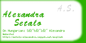 alexandra setalo business card